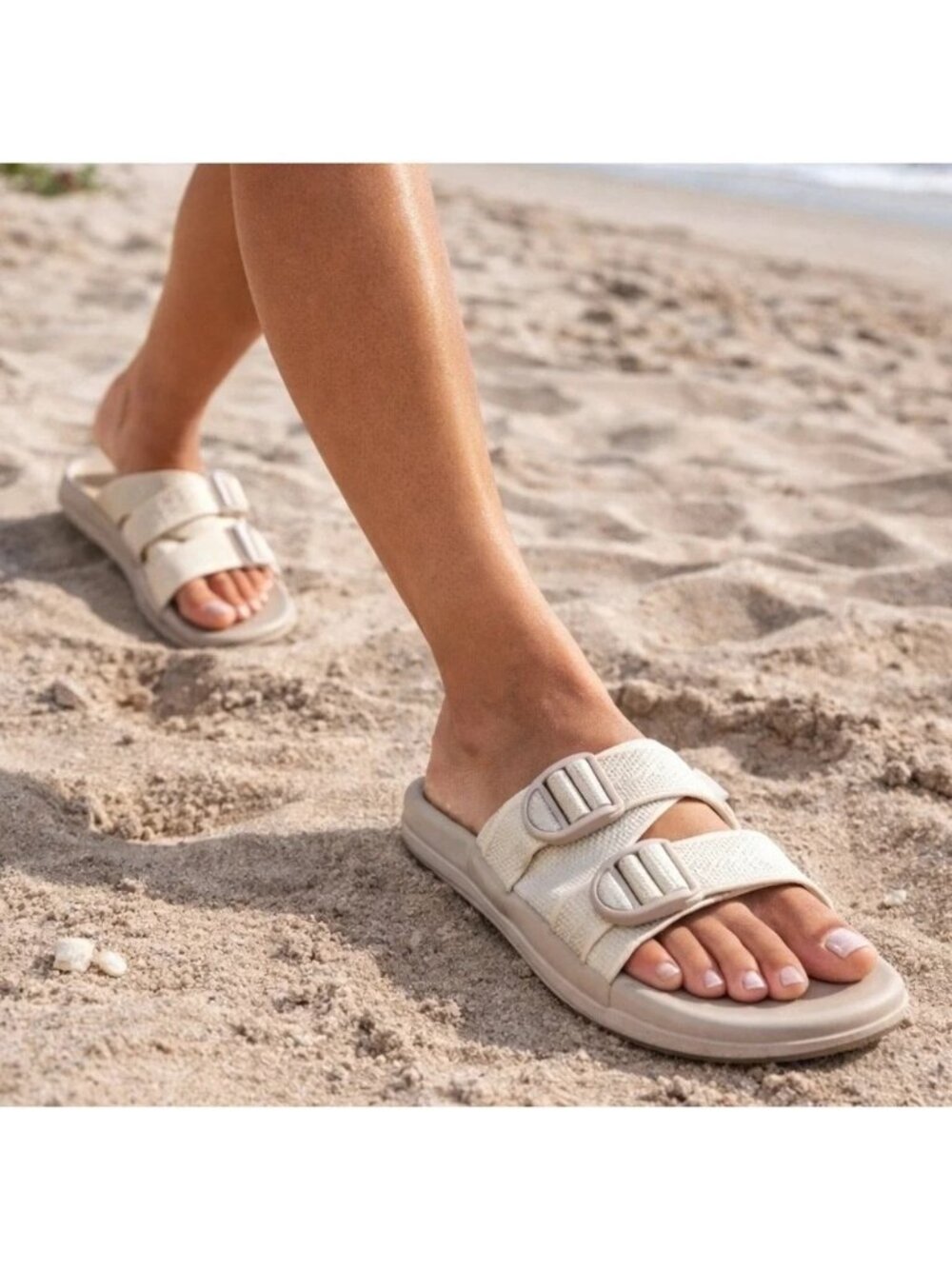 Chaco Women's Beige Chillos Slide Adjustable Straps Size 9 3360 - Picture 2 of 16
